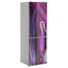 Load image into Gallery viewer, Abstract purple wave fridge wrap sticker single tall

