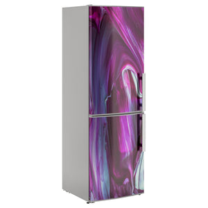 Abstract purple wave fridge wrap sticker single tall