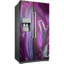 Load image into Gallery viewer, Abstract purple wave fridge wrap sticker american fridge
