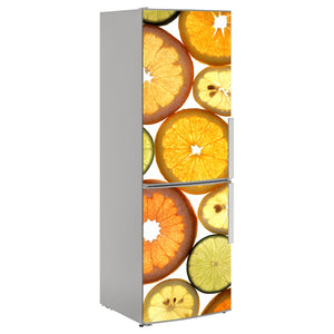 Citrus orange lime fruit abstraction  fridge vinyl wrap sticker  