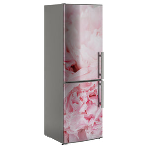 Roses pink abstraction single tall fridge vinyl wrap sticker  