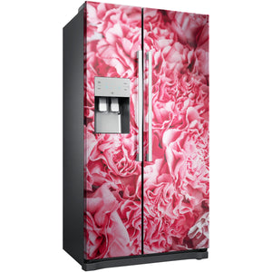 Roses pink abstraction American double fridge vinyl wrap sticker  