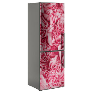 pink flowers abstraction single tall fridge vinyl wrap sticker  