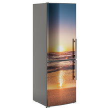 Load image into Gallery viewer, Sunrise beach see single tall fridge vinyl wrap sticker
