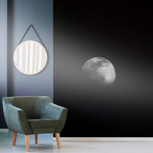 The moon in dark black sky night wallpaper